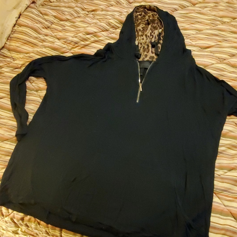 Kardashian Kollection 1/4 zip workout hoodie top